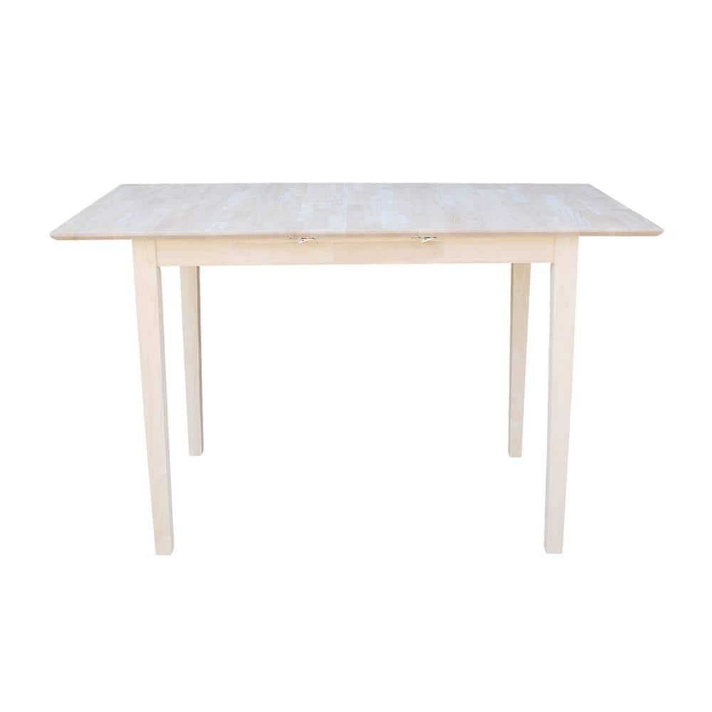 Casual Shaker-Style Extendable Counter Height Dining Table in Unfinished Wood