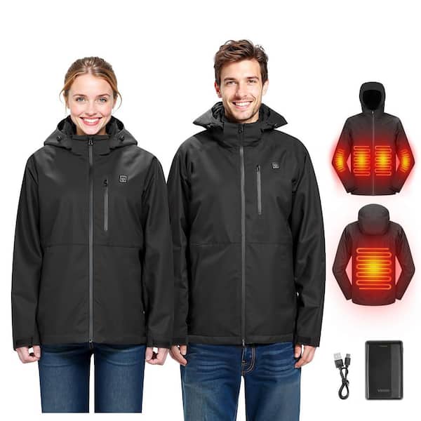 Heated Jacket for Women with 7. 4V Battery, Soft Shell Electric Heating Coat, Windproof Waterproof Lightweight Outerwear