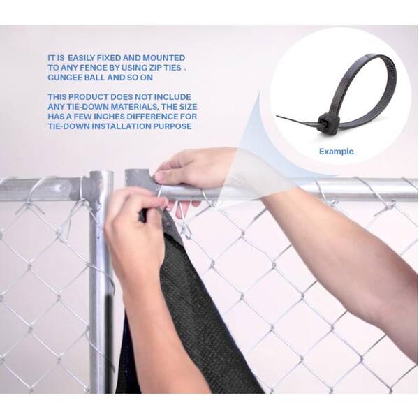 ORION 4 ft. X 50 ft. Black Privacy Fence Screen Netting Mesh with Reinforced Eyelets for Chain link Garden Fence