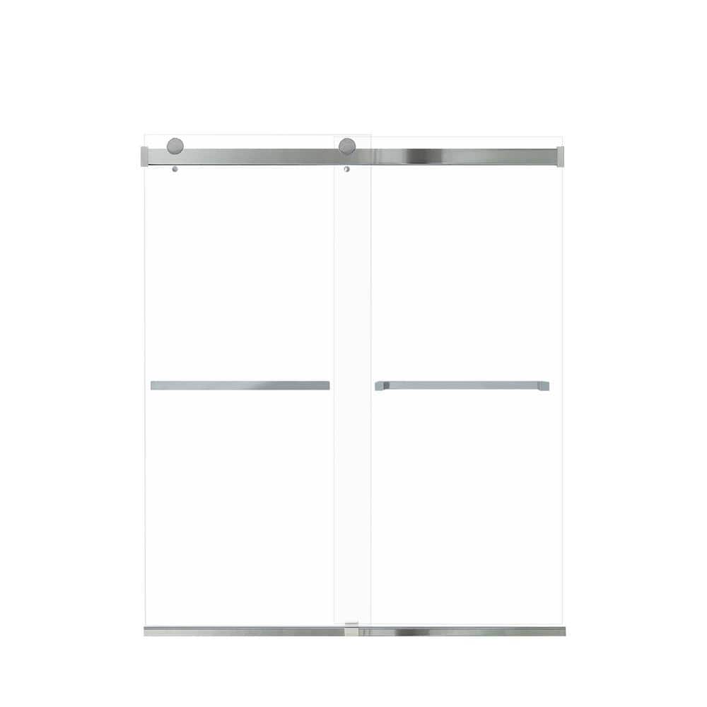 Brianna 60 in. W x 70 in. H Sliding Frameless Shower Door in Polished Chrome with Clear Glass price history on PriceWatchPro