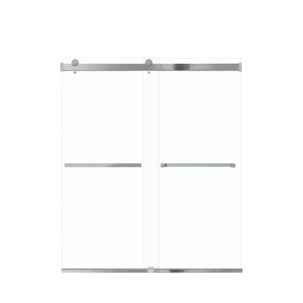 Transolid Brianna 60 in. W x 70 in. H Sliding Frameless Shower Door in Polished Chrome with Clear Glass