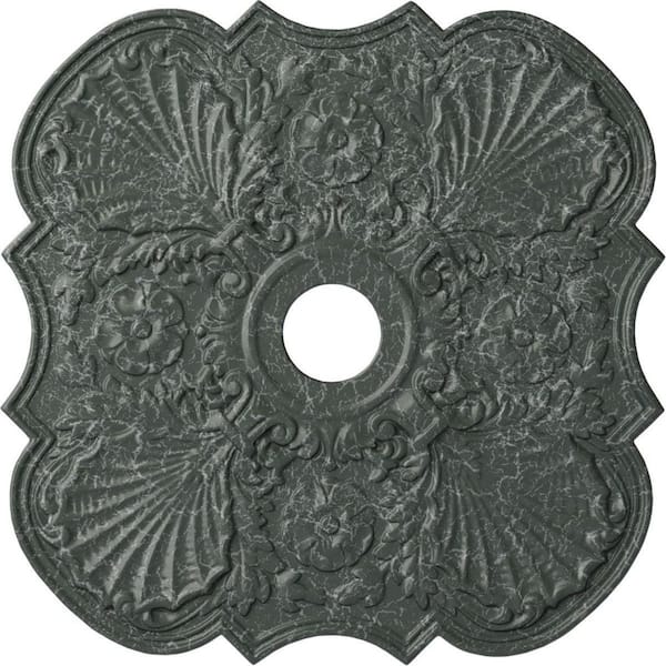 Ekena Millwork 1-3/8" x 29" x 29" Polyurethane Flower Ceiling Moulding, Athenian Green Crackle
