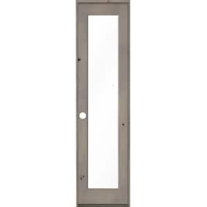 24 in. x 96 in. Rustic Knotty Alder Right-Hand Full-Lite Clear Glass Grey Stain Solid Wood Single Prehung Interior Door