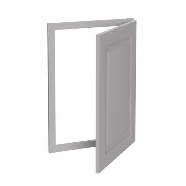 Home Decorators Collection Grayson 17 in. W x 1.5 in. D x 34.5 in. H Plywood Corner Sink Front Angle in Pearl Gray with Soft Close