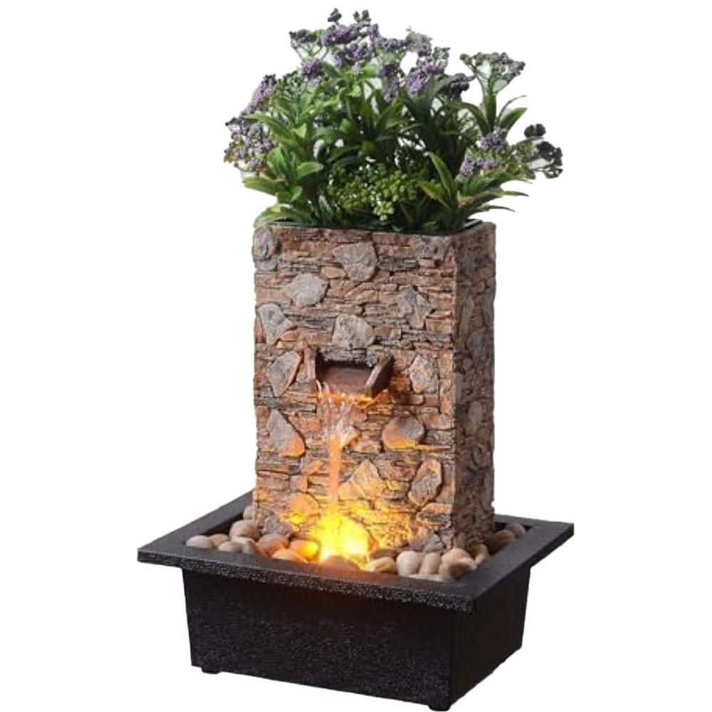 Indoor Waterfall Fountain with LED Lights and Plant Pot for Home and Office Decor price history on PriceWatchPro