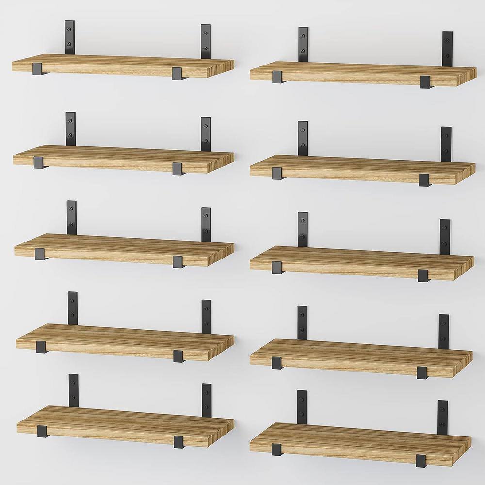 15.8 in. W x 5.9 in. D Carbonized Black Decorative Wall Shelf, (Set of 10)