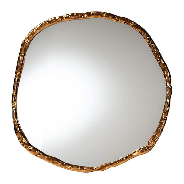 Urania Antique Goldleaf 34 in. W x 34 in. H Round Framed Mirror