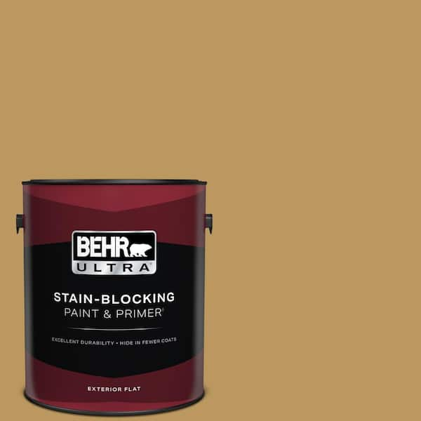 BEHR ULTRA 1 gal. #330F-5 Golden Bear Flat Exterior Paint & Primer