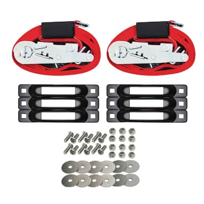 16 ft. x 2 ft. Ratchet Strap Kit with Hooks and Fasteners