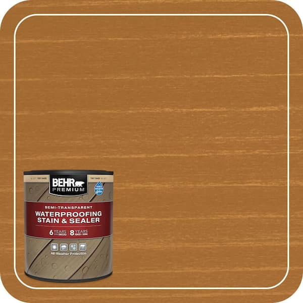 1 qt. #ST-158 Golden Beige Semi-Transparent Waterproofing Exterior Wood Stain and Sealer