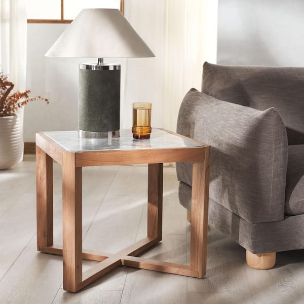 Bernardi 22 in. Sqaure Marble End Table