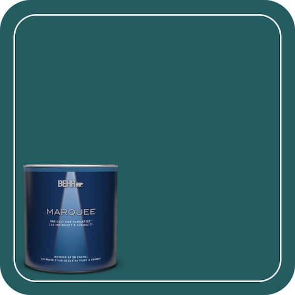 BEHR MARQUEE 1 qt. #S450-7A Out to Sea Satin Enamel Interior Paint and Primer