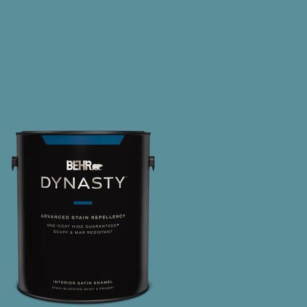BEHR DYNASTY 1 gal. HDCAC23A Cabana Blue OneCoat Hide Satin Enamel Interior StainBlocking