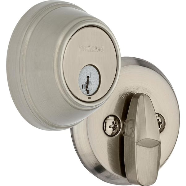816 Single Cylinder Satin Nickel Key Control Deadbolt Featuring SmartKey Security with Microban Antimicrobial Technology