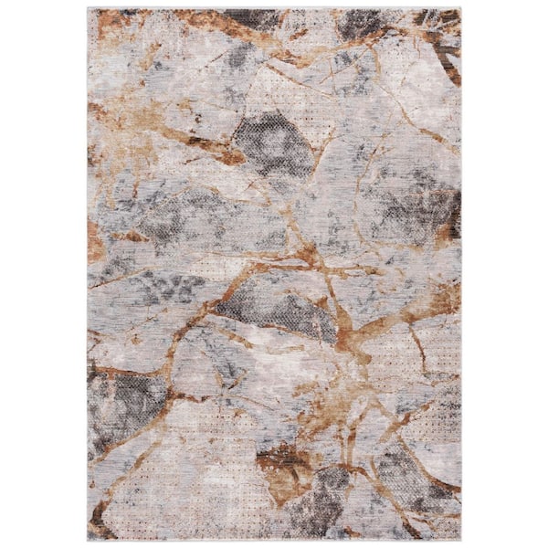 Garnet 10 ft. x 13 ft. Gold/Gray Marble Area Rug