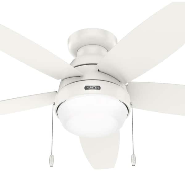 Hunter - Lilliana 52 in. Indoor Fresh White Ceiling Fan with Light Kit Included