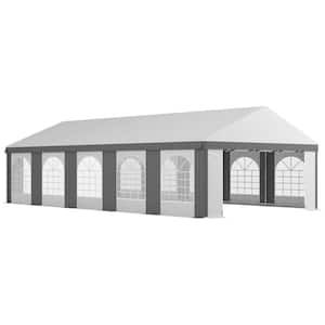 20 ft. x 33 ft. White and Gray Party Tent