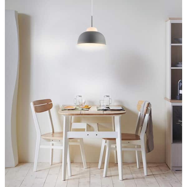 JONATHAN Y Simon 12 in. 1-Light Gray LED Pendant with Adjustable Metal/Glass