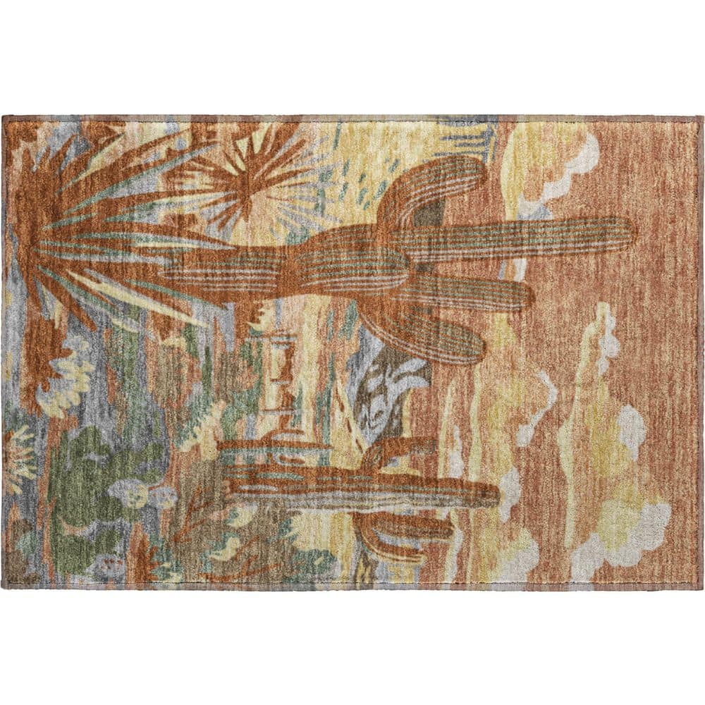 Mayfield Premium Machine Washable Abstract AMF2496 Paprika 2 ft. x 3 ft. Accent Rug price history on PriceWatchPro