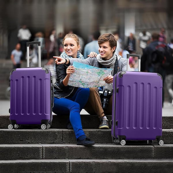 Karl home Nested Hardside Luggage Set in Purple, 3-Piece - TSA