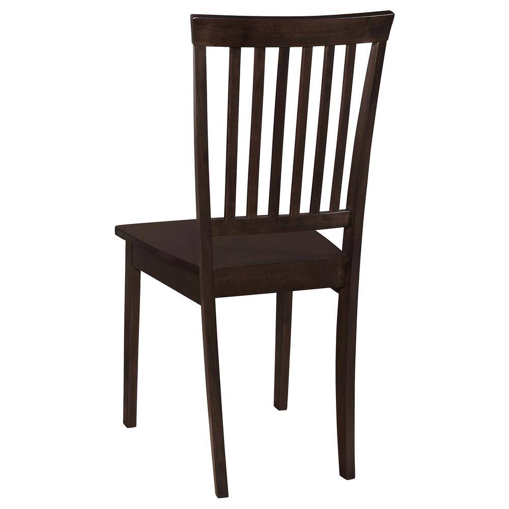 Classic Cappuccino 5-Piece Rectangular Dining Set with Slat Back Chairs