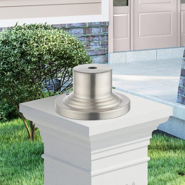 Brushed Nickel Cast Aluminum Outdoor Pier Mount Adaptors with Standard Fitter Diameter