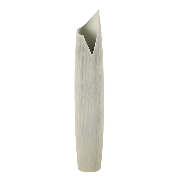 Unbranded Temecula Ceramic 8.25 in. Decorative Vase in Off White - Large