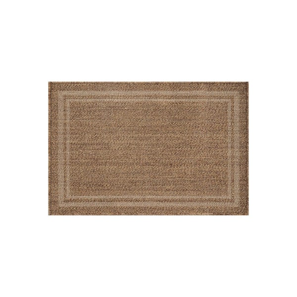 Border Sand/Natural Easy-Care Jute-Style Indoor/Outdoor Flat Woven Area Rug 2 ft. x 3 ft. Sand