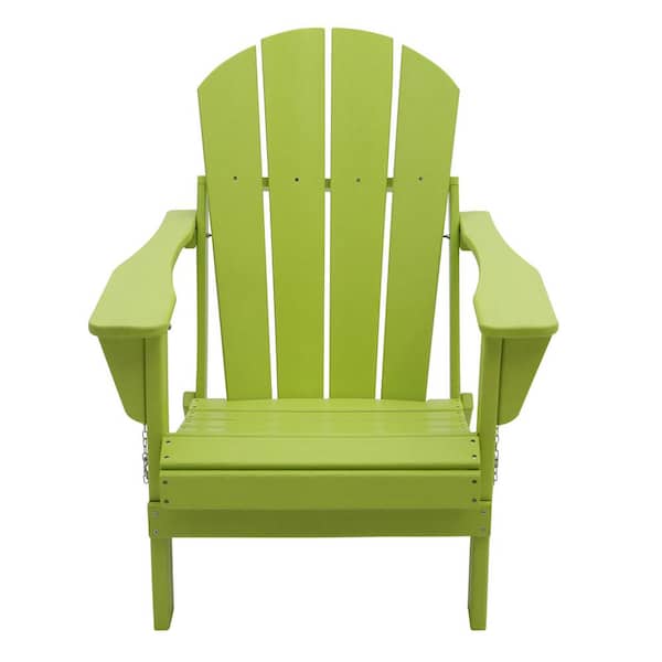 Unbranded Classic Lemon Green Folding Plastic Adirondack Chair