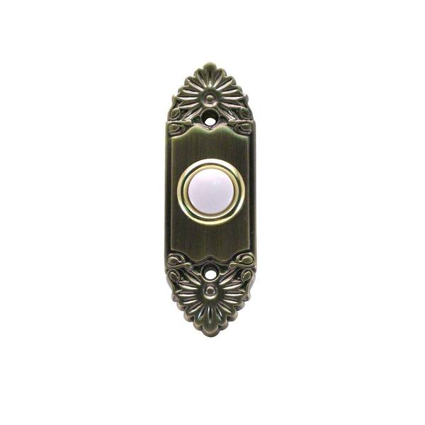 IQ America Wired Lighted Doorbell Push Button - Antique Brass Pocked