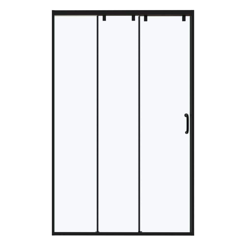 "48"" W x76 H Matte Black Triple Sliding Shower Door with Large 27 Walk-in Opening 5/16"" (8mm) Clear SGCC Tempered Glass" price history on PriceWatchPro