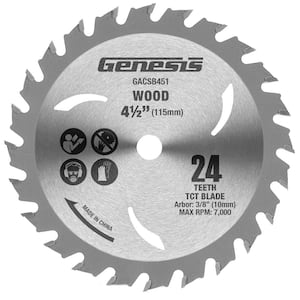 4 1/2 in. 24-Teeth Tungsten Wood-Cutting Carbide-Tipped Circular Saw Blade