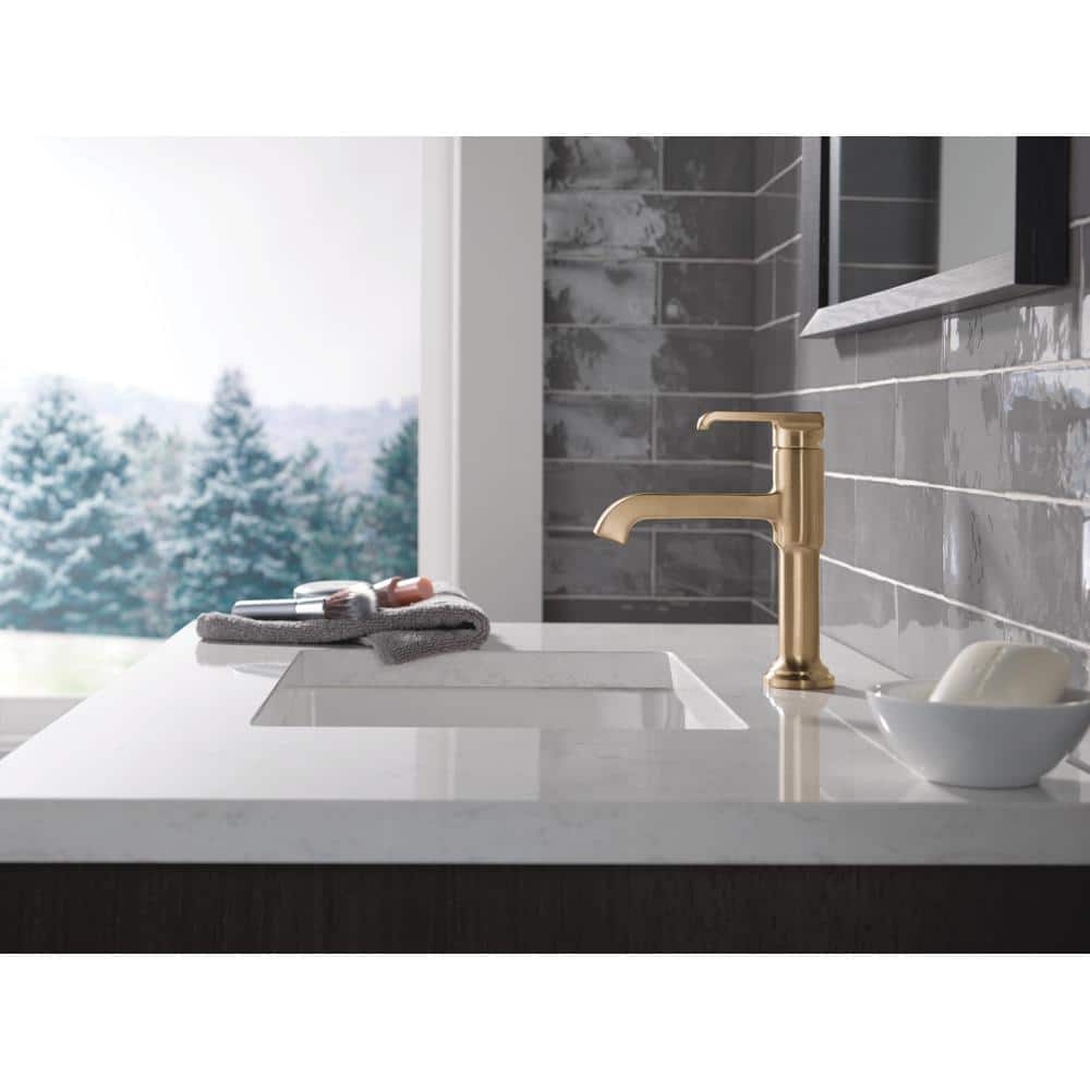 Champagne Bronze Single Handle Bathroom Faucet with Lumicoat Finish