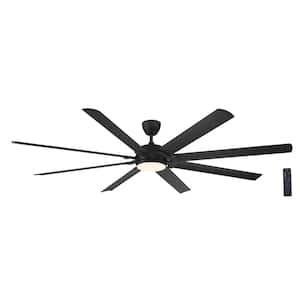 Glenmeadow 84 in. Integrated LED Indoor Matte Black Ceiling Fan with Light and Remote Control