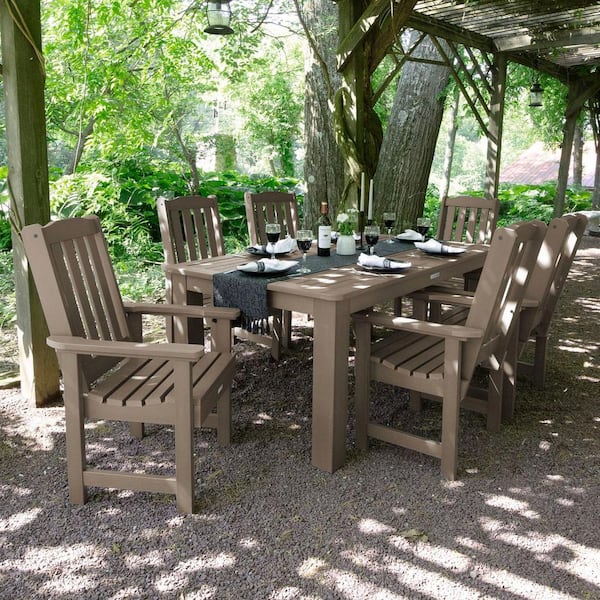 Highwood Lehigh 7-Piece Rectangular Plastic Outdoor Dining Set 72 in. x 42 in.