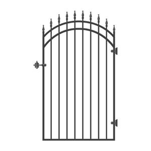 33 in. x 68 in. Diamond Tipped Gate Door with Arched External Rail for 36 in. Door Openings (Hardware Included)