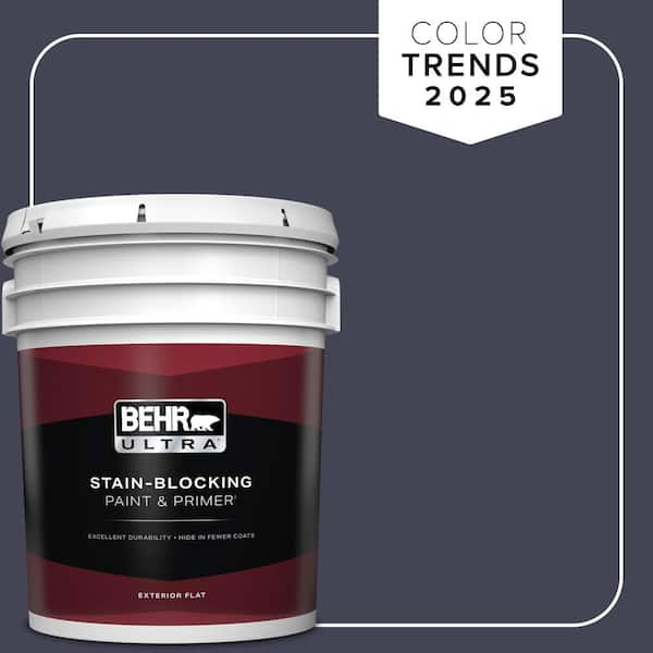 BEHR ULTRA 5 gal. #PPU15-19 Black Sapphire Flat Exterior Paint & Primer