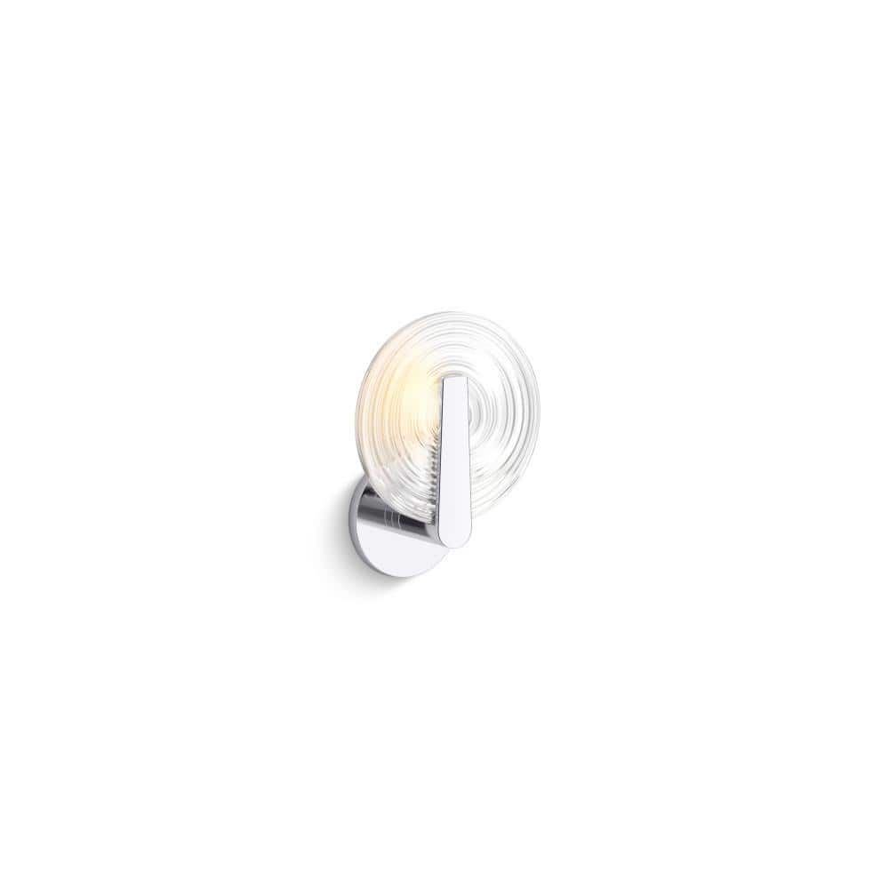 Hint 1-Light Polished Chrome Swirl Glass Wall Sconce price history on PriceWatchPro