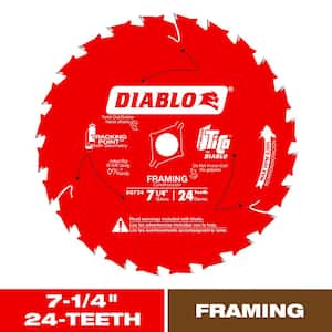 7-1/4in. x 24-Teeth Tracking Point Framing Saw Blade for Wood