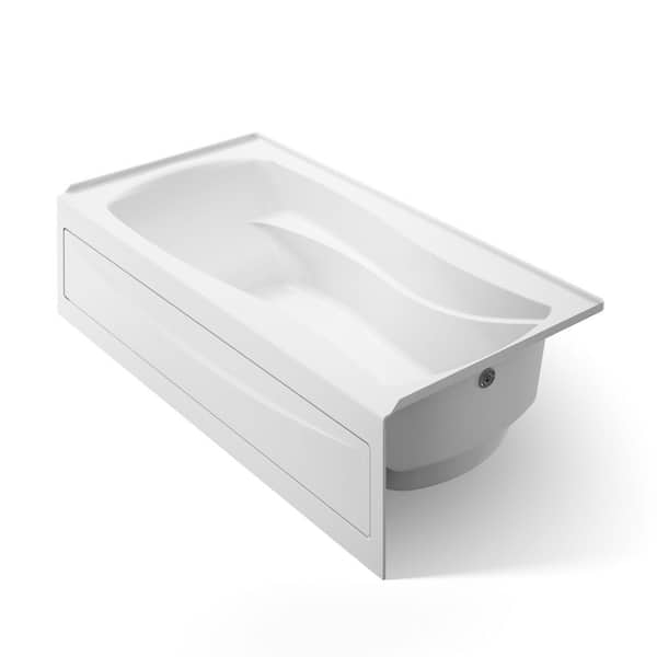 Mariposa 72 in. x 36 in. Soaking Bathtub with Right-Hand Drain in White, Integral Flange