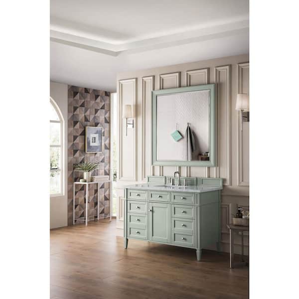 James Martin Vanities Brittany 48.0 in. W x 23 in. D x 34 in. H Bathroom Vanity in Sage Green with Carrara Marble Marble Top