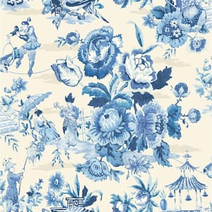 Travel Diary Delft Chinoiserie Vinyl Peel and Stick Wallpaper Roll (Covers 30.75 sq. ft.)