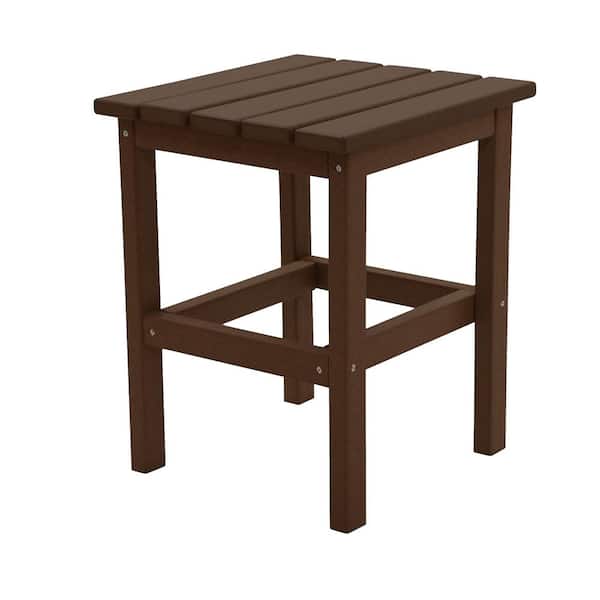 DUROGREEN Icon Chocolate Square Plastic Outdoor Side Table