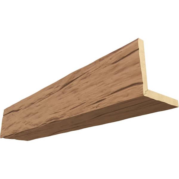 Ekena Millwork Endurathane 4 in. H x 6 in. W x 18 ft. L Riverwood Toffee Faux Wood Beam