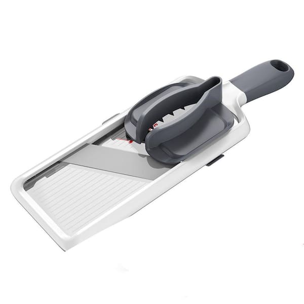 Stainless Steel Adjustable Handheld Mandoline Slicer with Comfort Grip, Safety Features, Easy to Clean, Set of 1