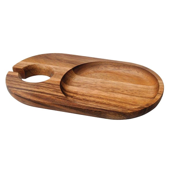 Ironwood Light Brown Wood Cocktail Plates (Set of 4)