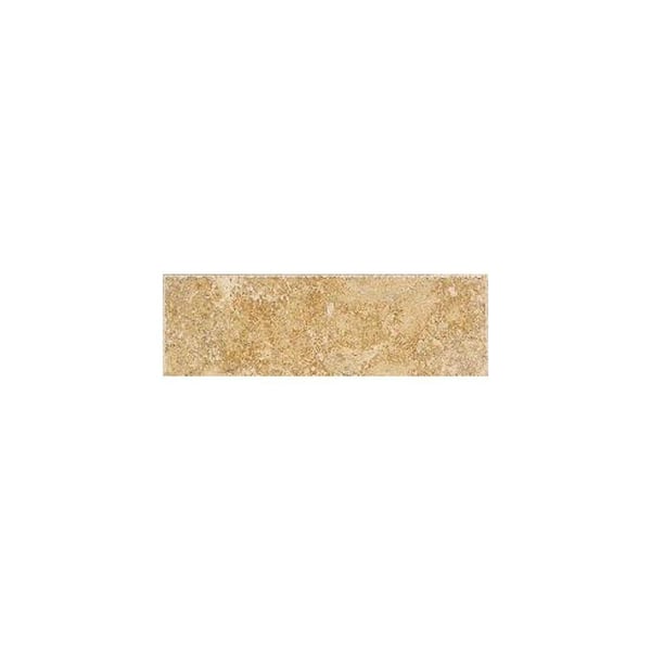 Daltile Tuscany 13 in. x 3 in. Gold Porcelain Bullnose Accent Tile