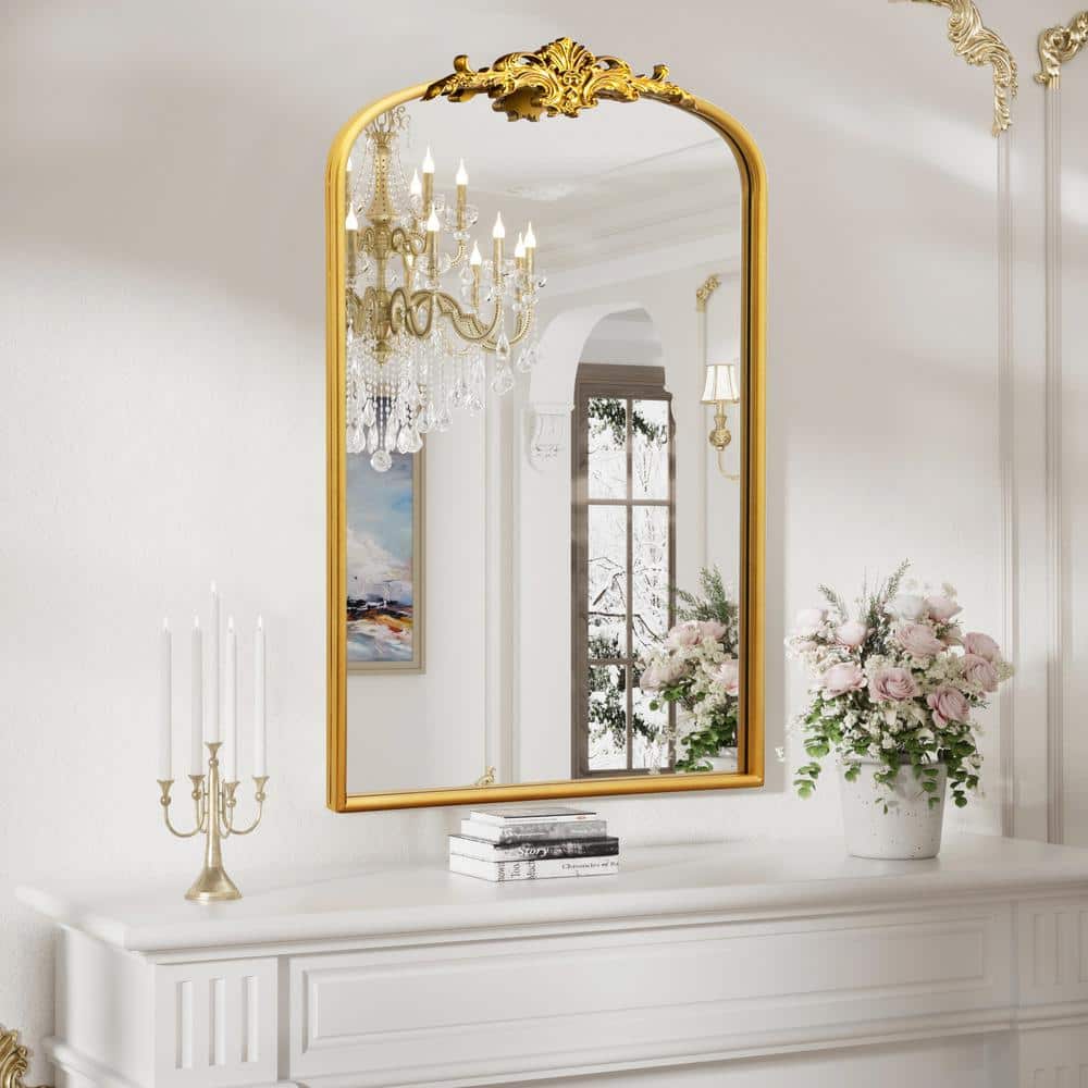 Crane Lake Gold Stainless Steel Rectangular Dresser Mirror