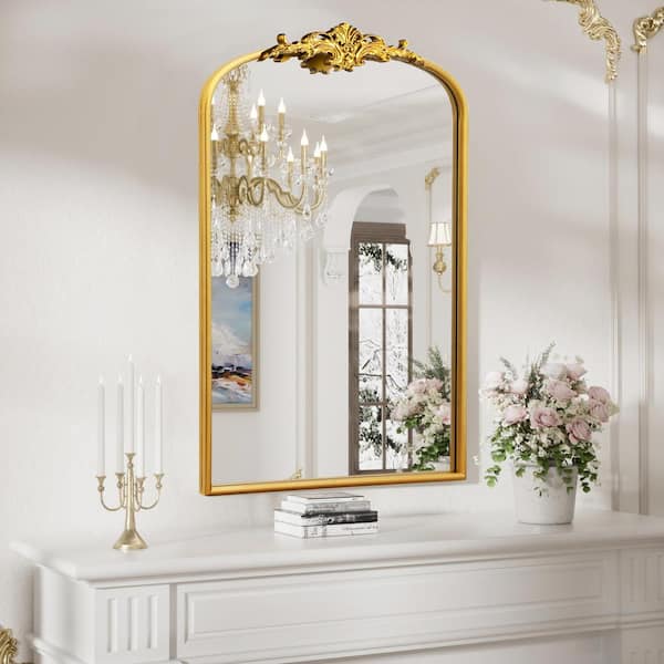 【ちぇる】高級　アンティーク　ゴールド　フレーム　ミラー　鏡 Sxiawe 24 in. W x 36 in. H Antique Gold Baroque-Inspired