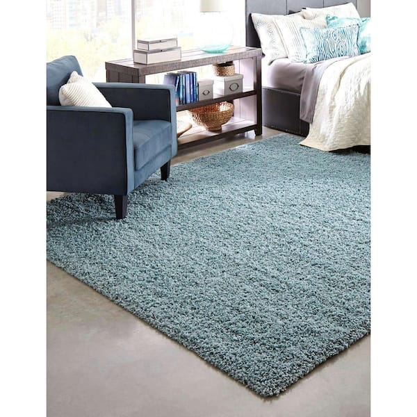 LOW PRICE LARGE DUCK EGG BLUE TURQUOISE BLUE IMPERIAL MODERN SHAGG SOFT AREA RUG 